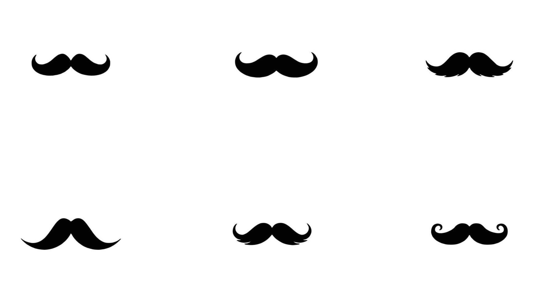 Set of Mustaches. Black silhouette of adult man moustaches Free Vector