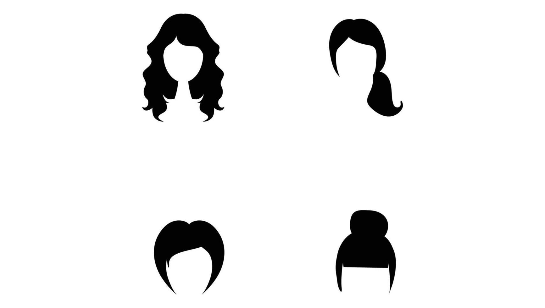 Collection of women hair illustrations Free Vector