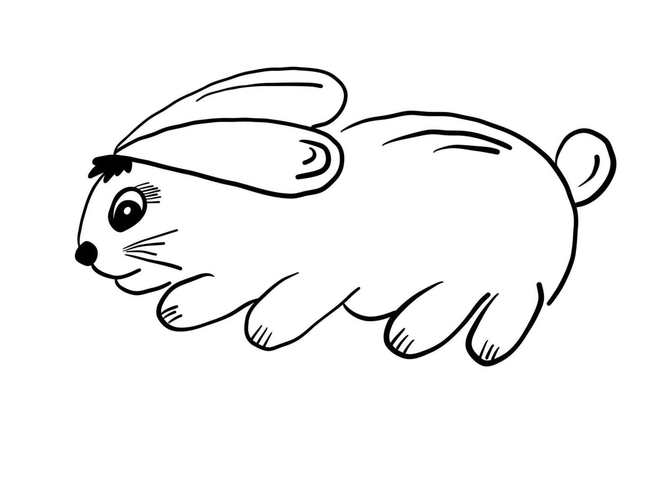 símbolo del nuevo año 2023. lindo conejo de pascua blanco. divertido conejito de pascua. vectorial, ilustración. vector