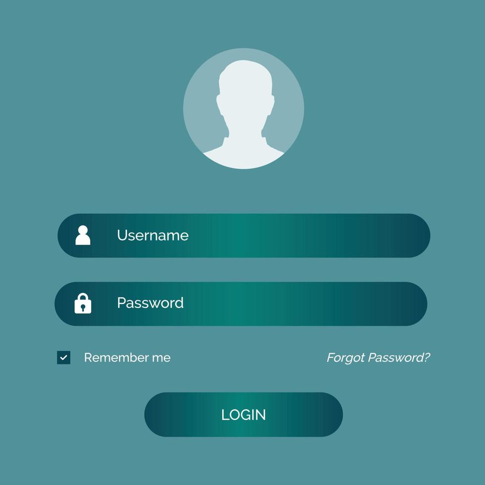 login page, vector illustration on transparent background.eps