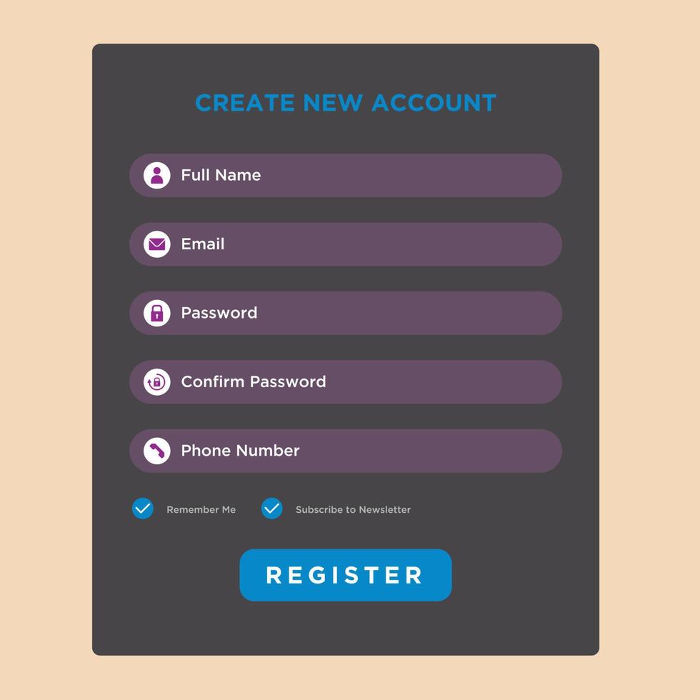 Registration page, and Sign In forms login forms page. Professional web design, full set of elements..eps vector