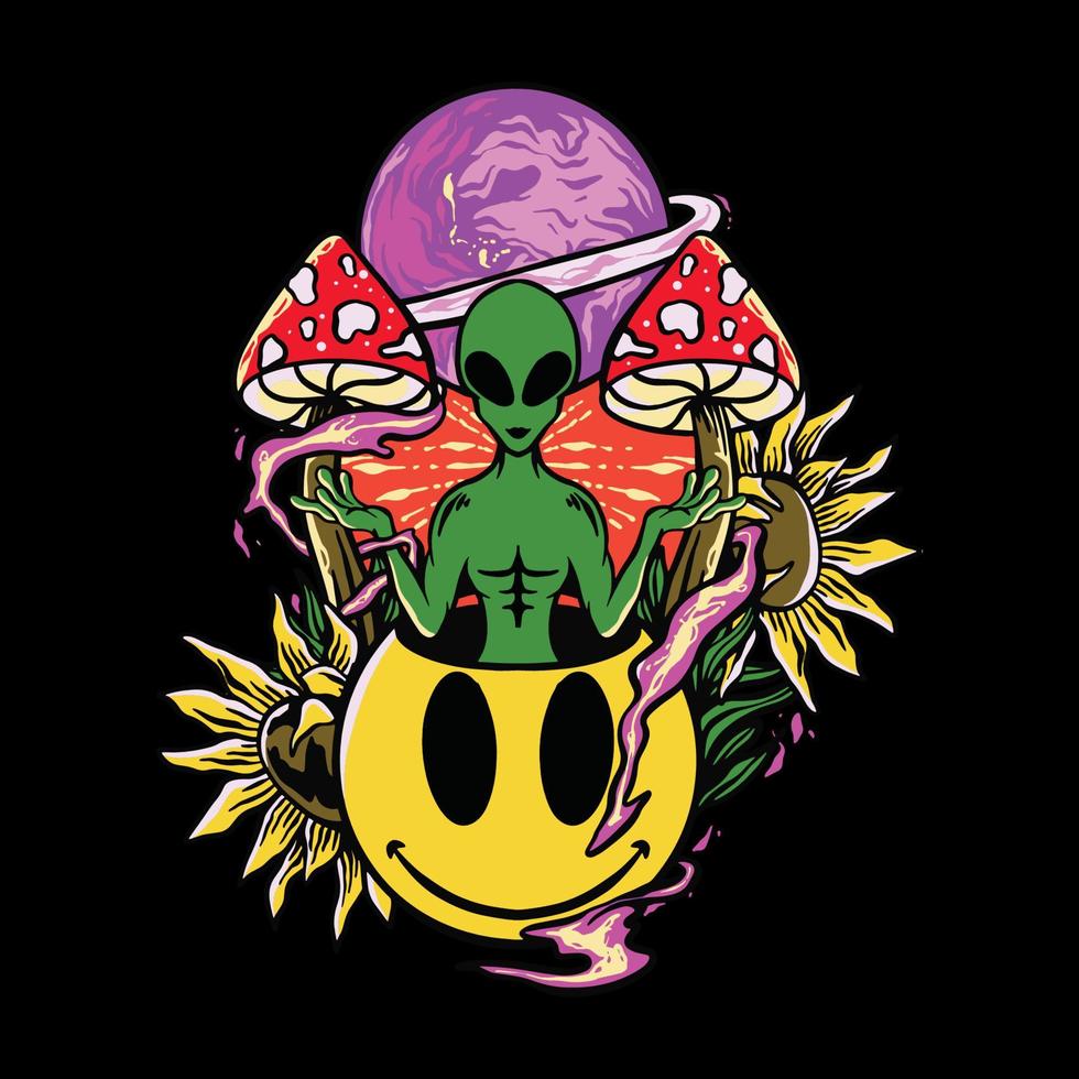 Alien psychedelic vector