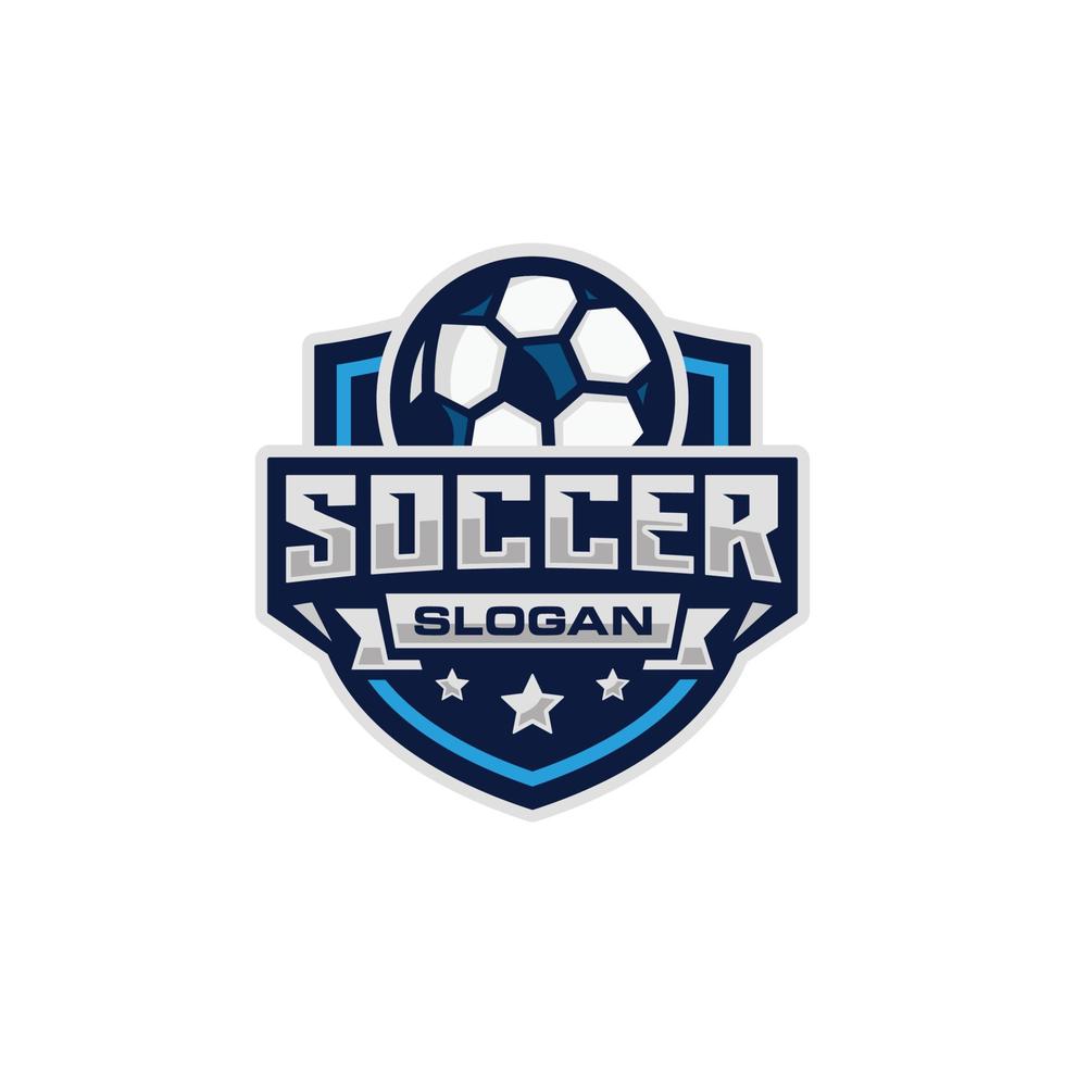 Soccer team emblem logo design vector illustration