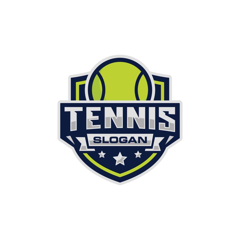 Ilustración de vector de diseño de logotipo de emblema de tenis