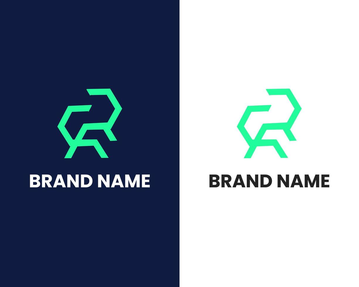 letter r and p modern logo design template vector