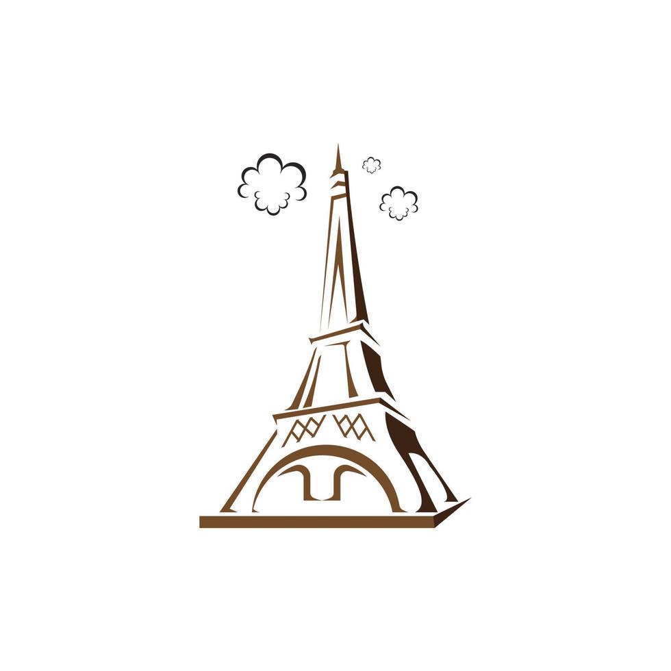 icono de vector de torre eiffel