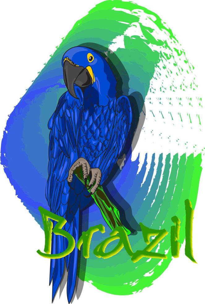 ilustración de guacamayo azul brasileño vector