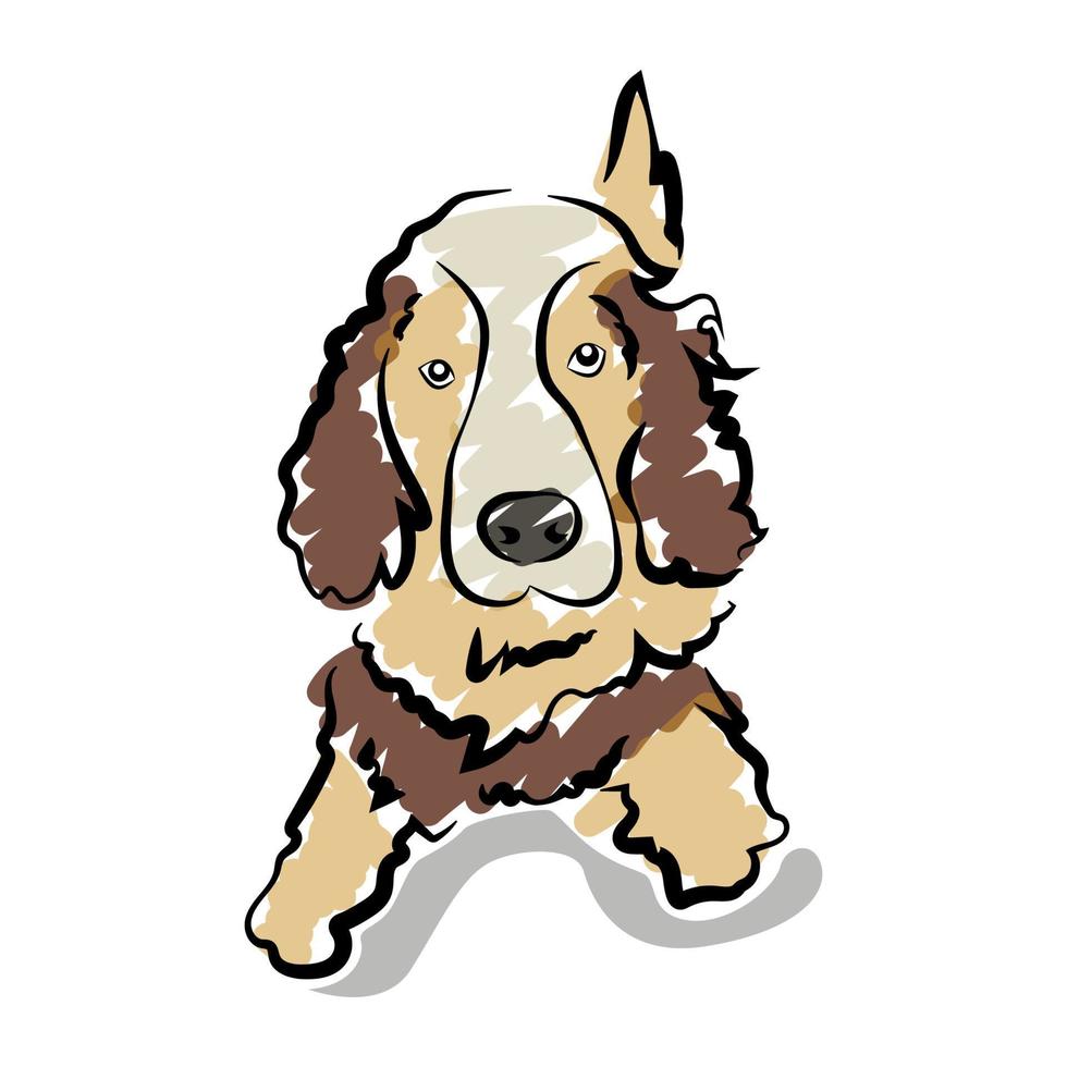 Cute doodle dog vector