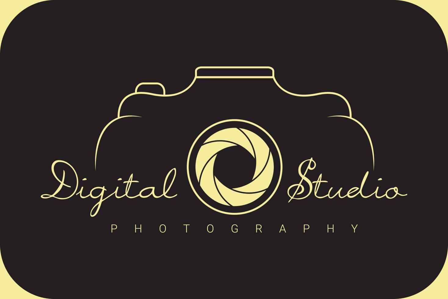 camera photography simple luxury logo icon vector template