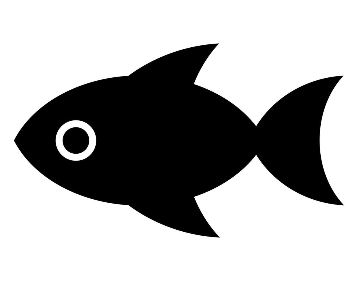 Fish illustration in black and white. Monochrome abstract fish icon isolated on white background. vector