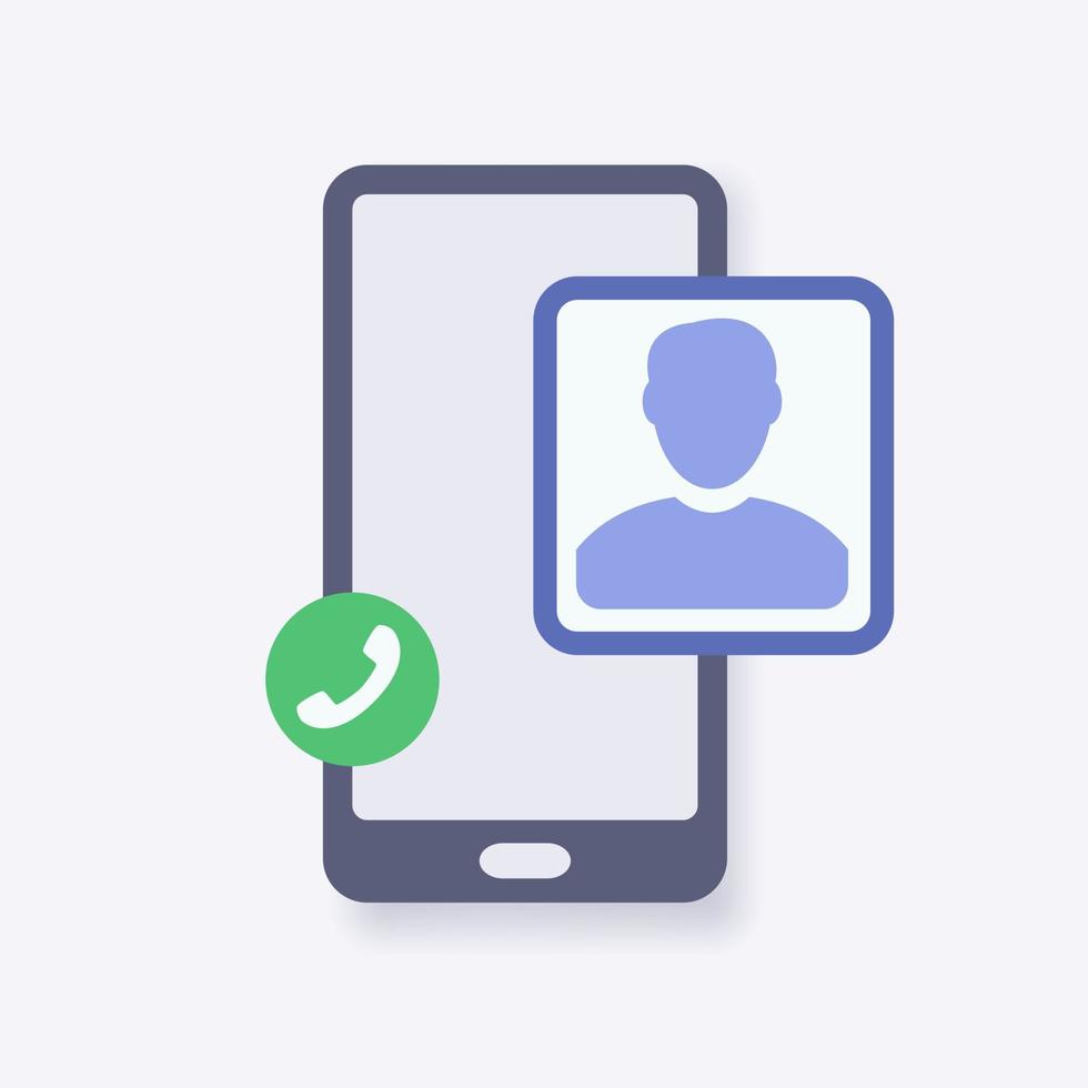 mobile call user smartphone icon with modern isometric style vector