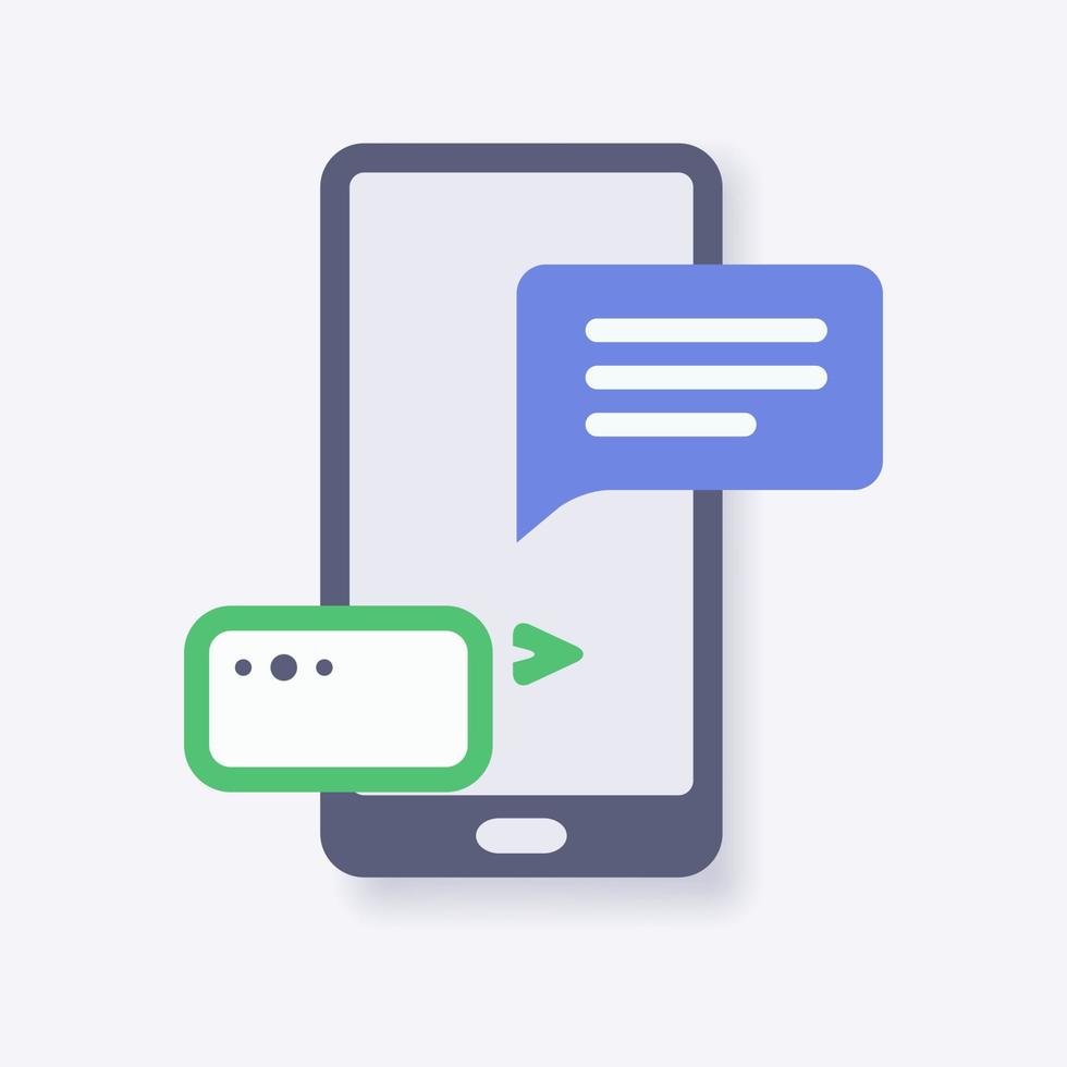 mobile messaging text apps icon with modern isometric style vector