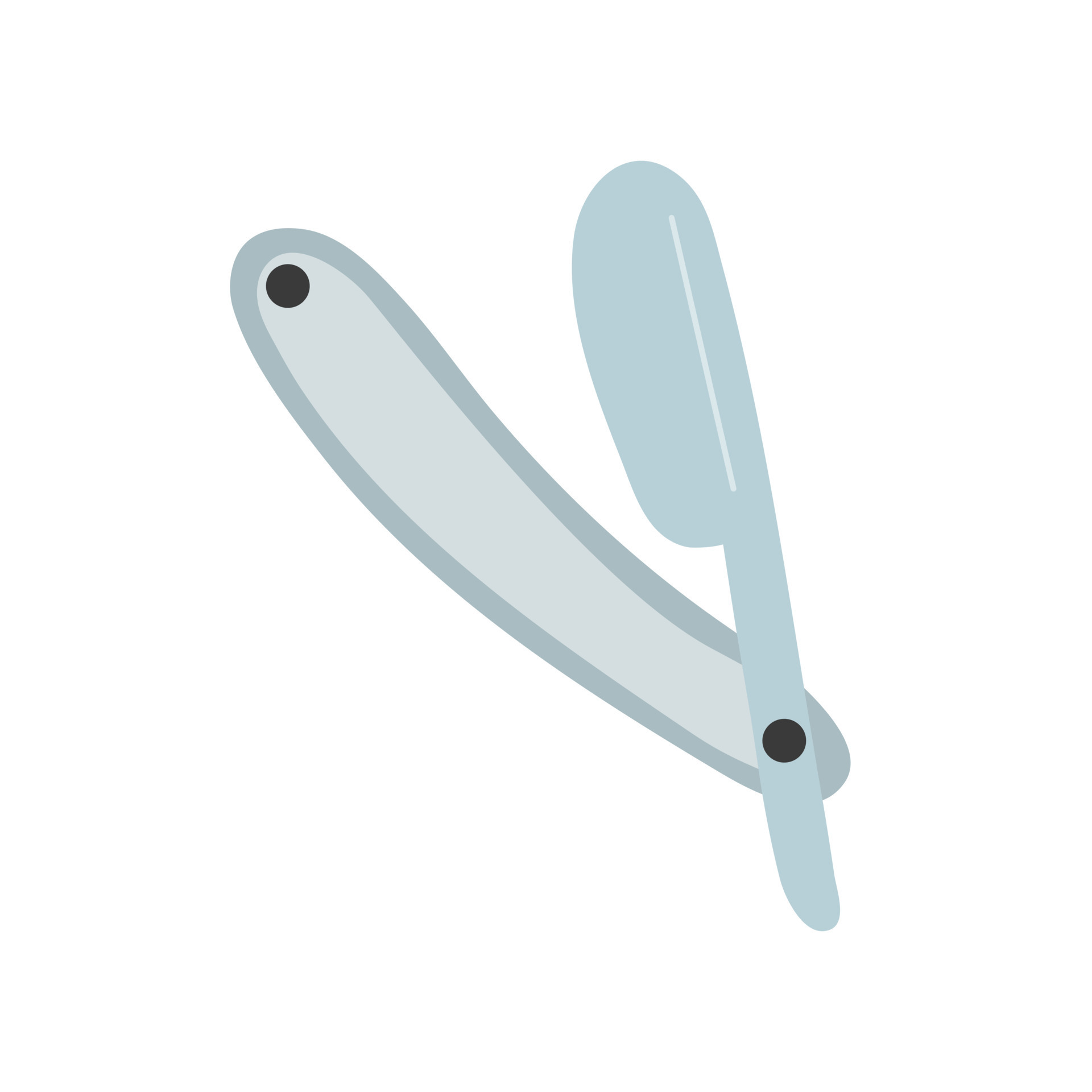 Flat barber razor vector illustration. Flat style blade for shaving