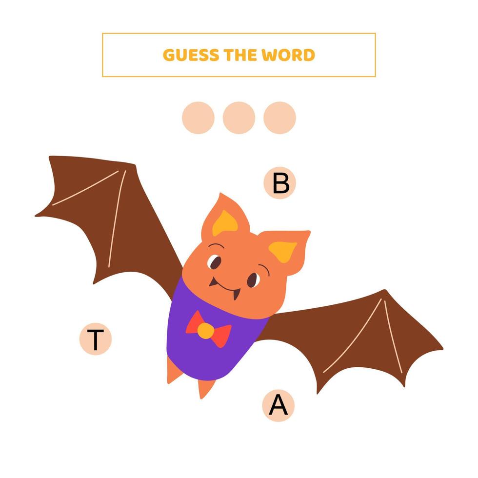 Guess the word. Educational game for kids. vector