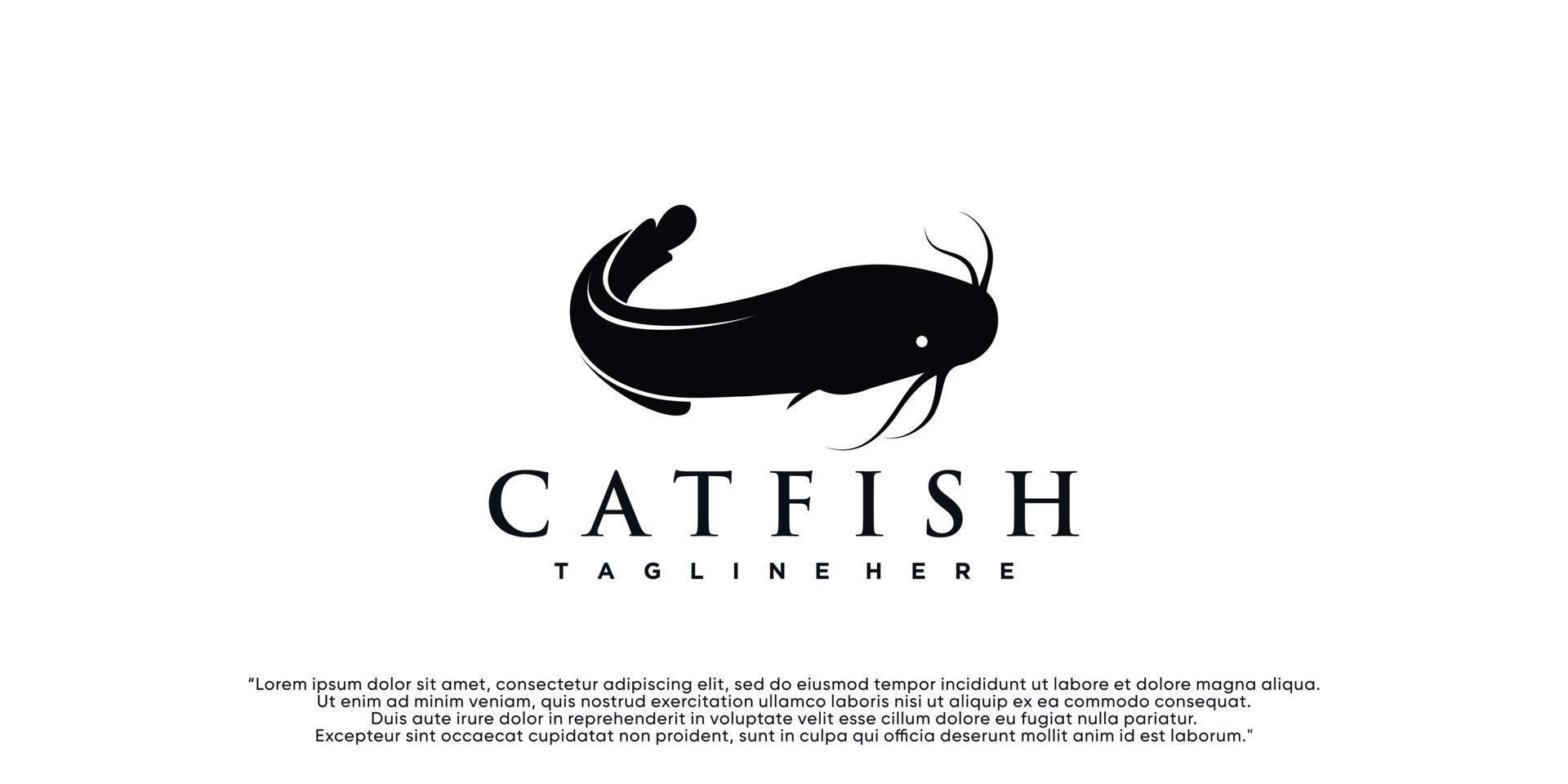 Fish logo icon design with concept simple Premium Vector