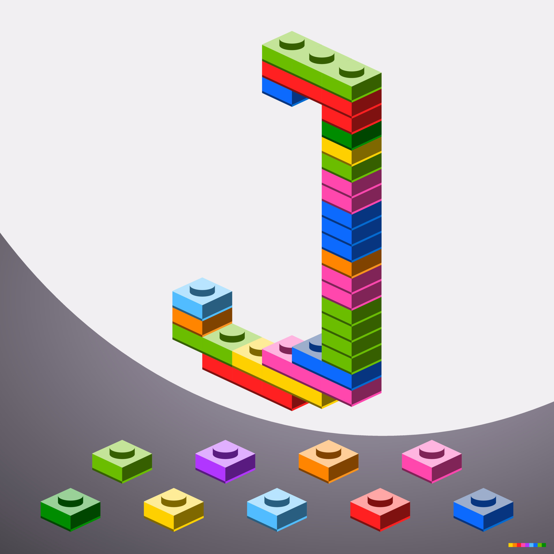 Alphabet J from colorful brick block toy like Lego, Building brick ...