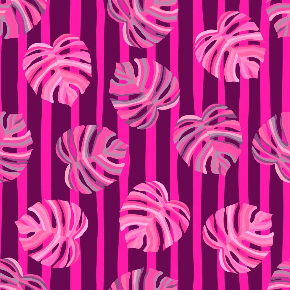 hoja de monstera tropical de patrones sin fisuras. fondo interminable de hojas de palma. papel pintado botánico. vector