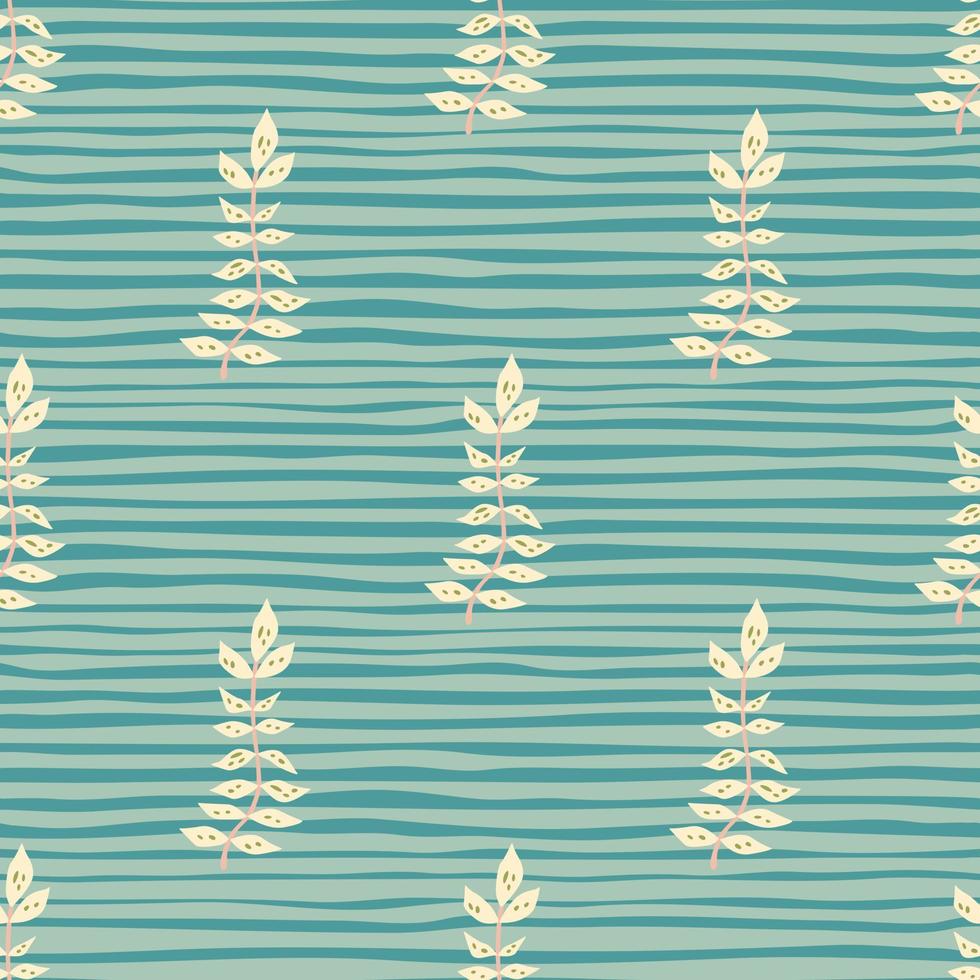 Hand drawn branches with leaves seamless pattern. Simple organic background. vector