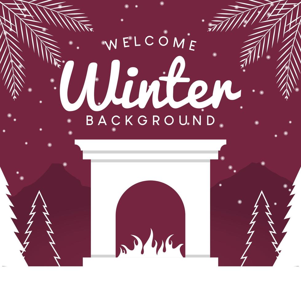 Welcome Winter Flat Design Background vector
