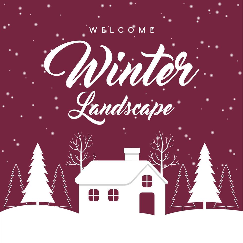 Welcome Winter Flat Design Background vector
