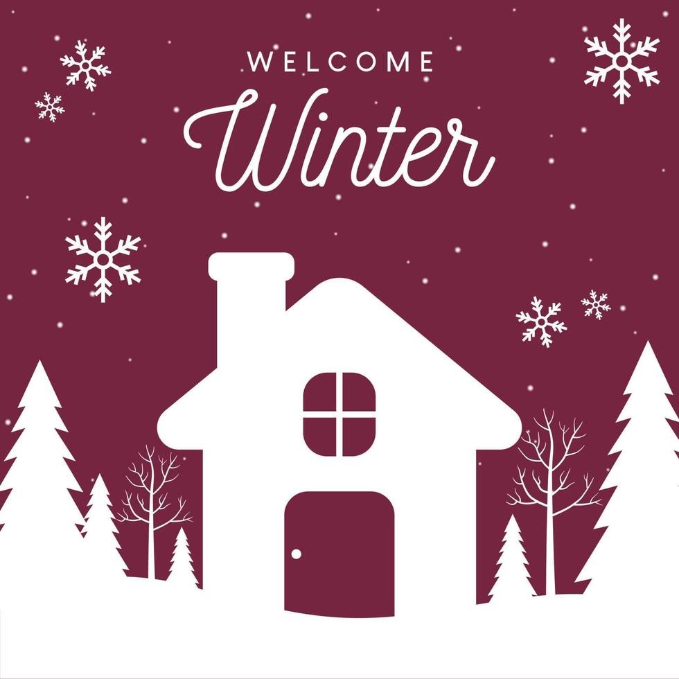 Welcome Winter Flat Design Background vector