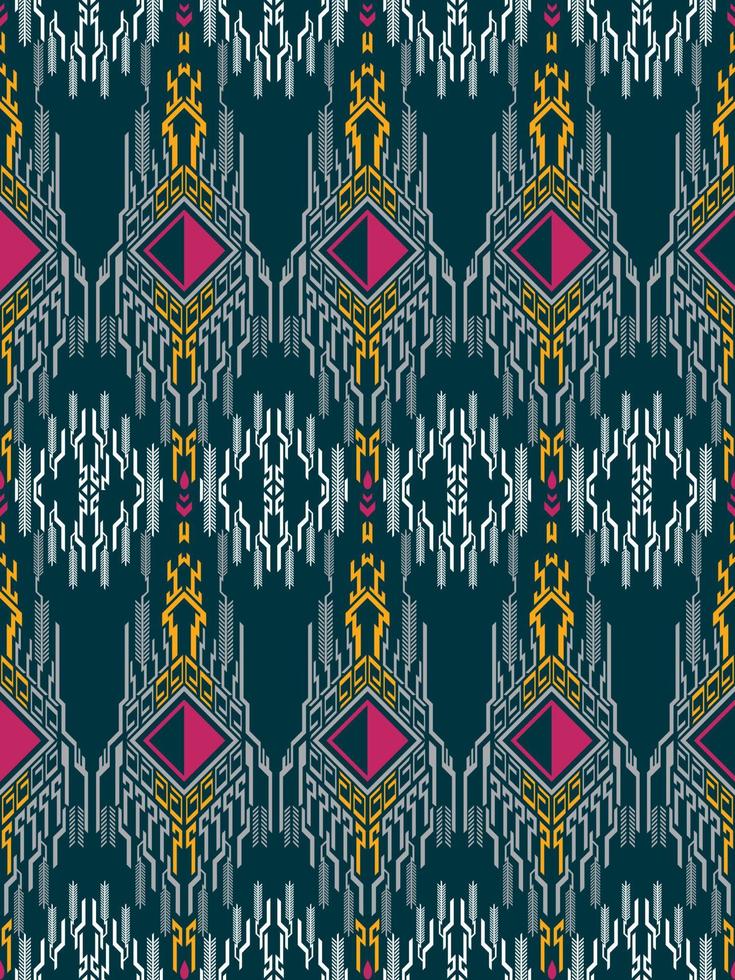 traditional ethnic geometric pattern background design for backgrounds carpet wallpaper clothes wrap fabric seamless embroidery style vector illustration