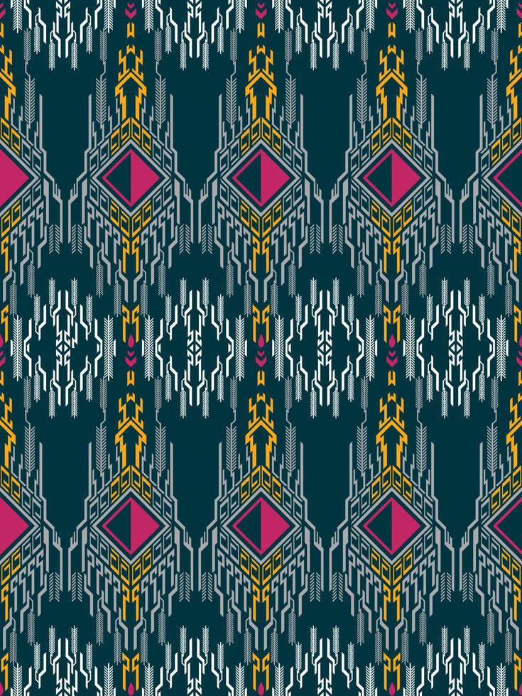 diseño de fondo de patrón geométrico étnico tradicional para fondos alfombra papel pintado ropa envolver tela bordado sin costuras estilo vector ilustración