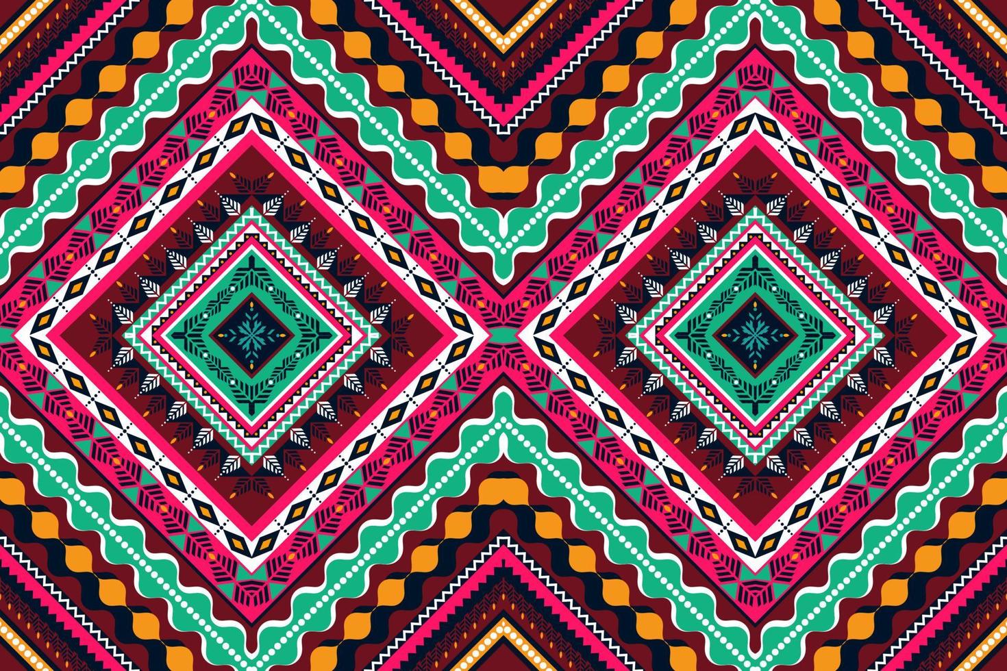 traditional ethnic geometric pattern background design for backgrounds carpet wallpaper clothes wrap fabric seamless embroidery style vector illustration