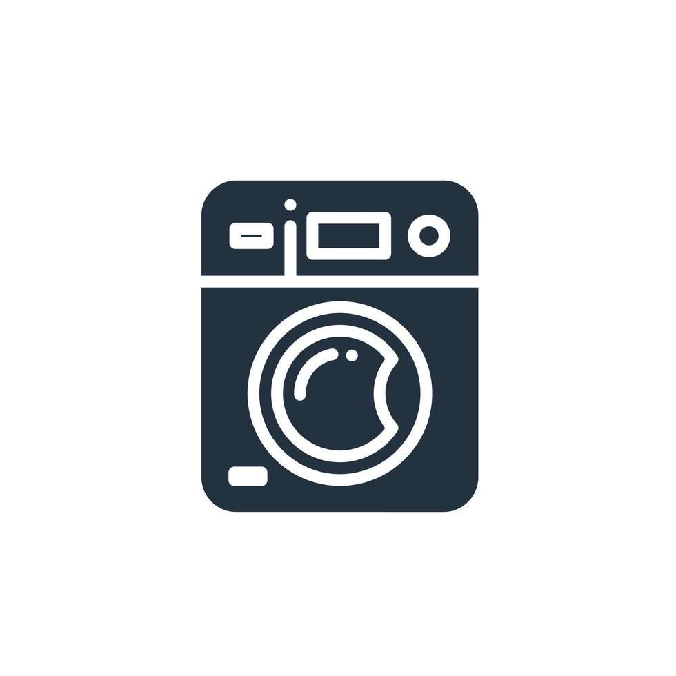 Washing machine icon in trendy flat style isolated on white background. clothes washing machine symbol for web and mobile apps. vector