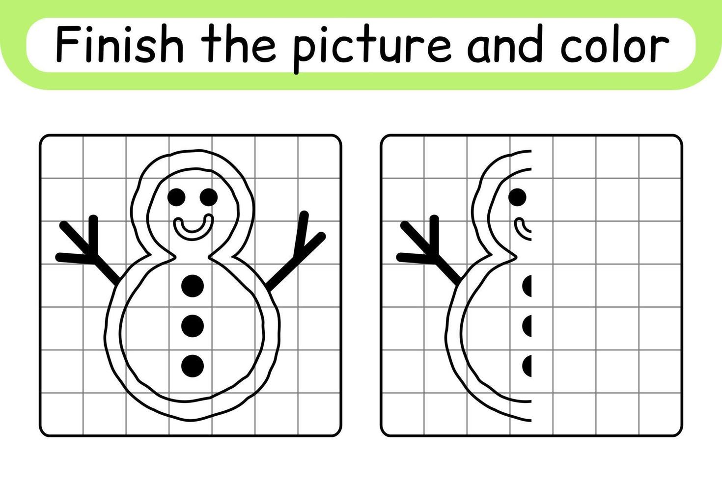 completa el cuadro muñeco de nieve. copiar la imagen y el color. terminar la imagen. libro de colorear. juego educativo de ejercicios de dibujo para niños 11538700 Vector en Vecteezy completa el cuadro muñeco de nieve. copiar la imagen y el color. terminar la imagen. libro de colorear. juego educativo de ejercicios de dibujo para niños 11538700 Vector en Vecteezy