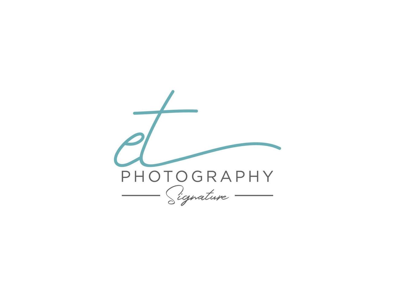 Letter ET Signature Logo Template Vector