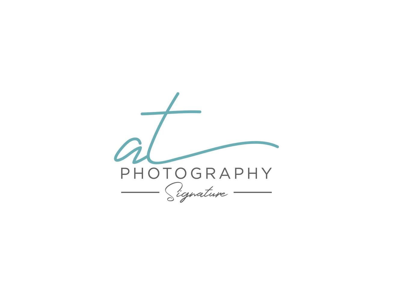 Letter AT Signature Logo Template Vector
