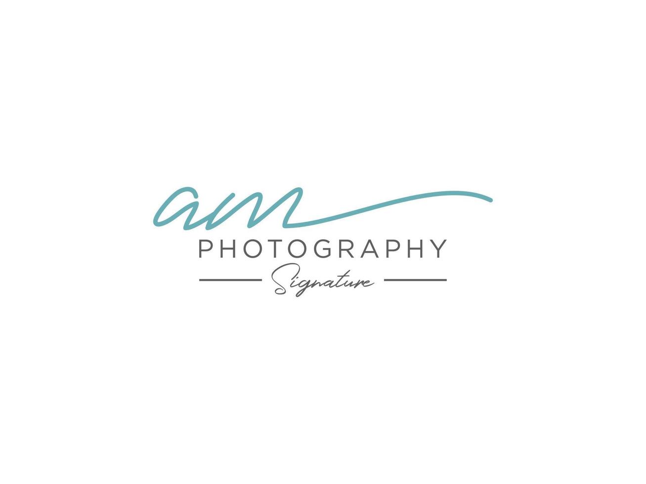 Letter AM Signature Logo Template Vector