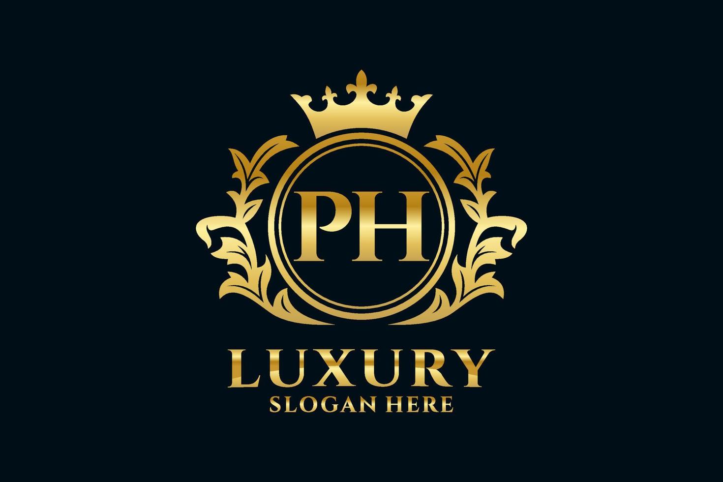 Initial PH Letter Royal Luxury Logo template in vector art for luxurious branding projects and other vector illustration.