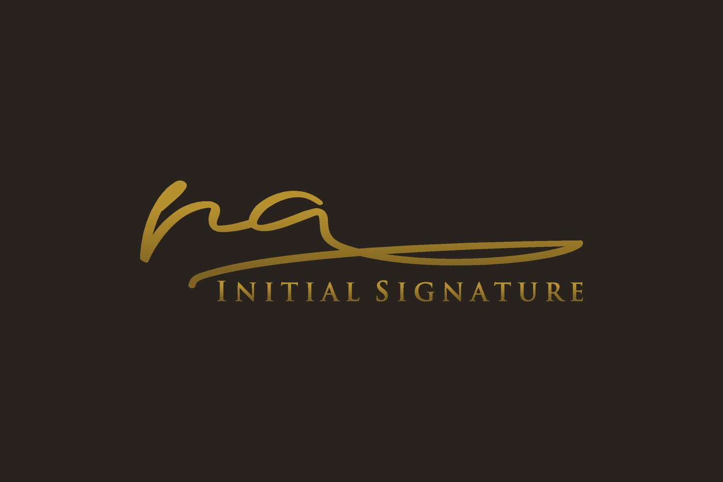 Initial RA Letter Signature Logo Template elegant design logo. Hand drawn Calligraphy lettering Vector illustration.