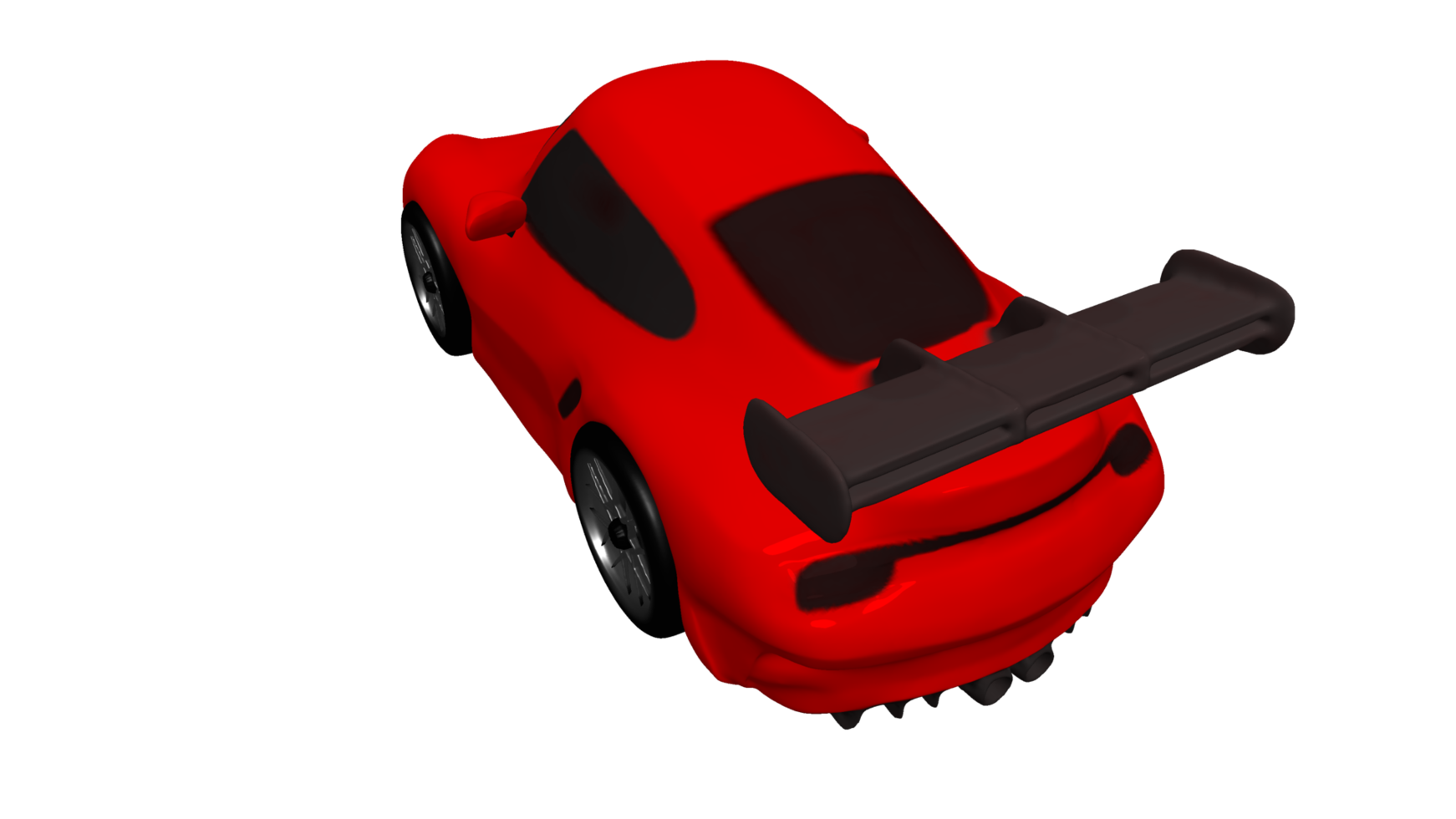 auto cartone animato porsche 3d rendere png