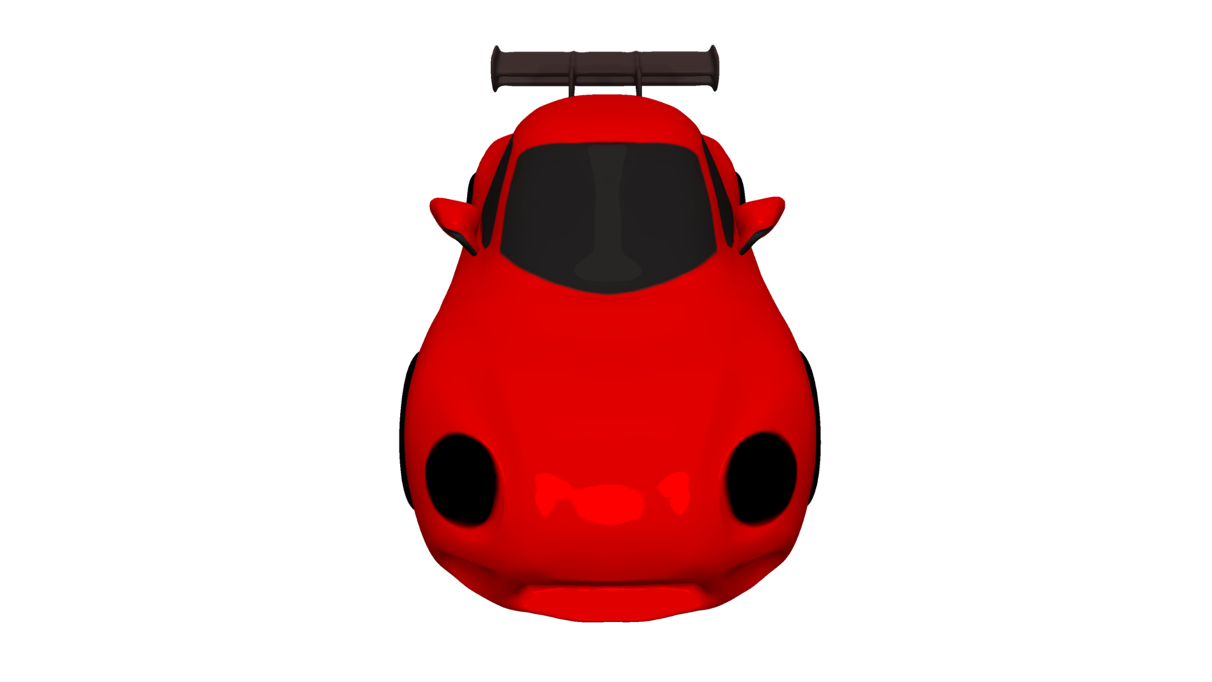 Car cartoon Porsche 3d render png