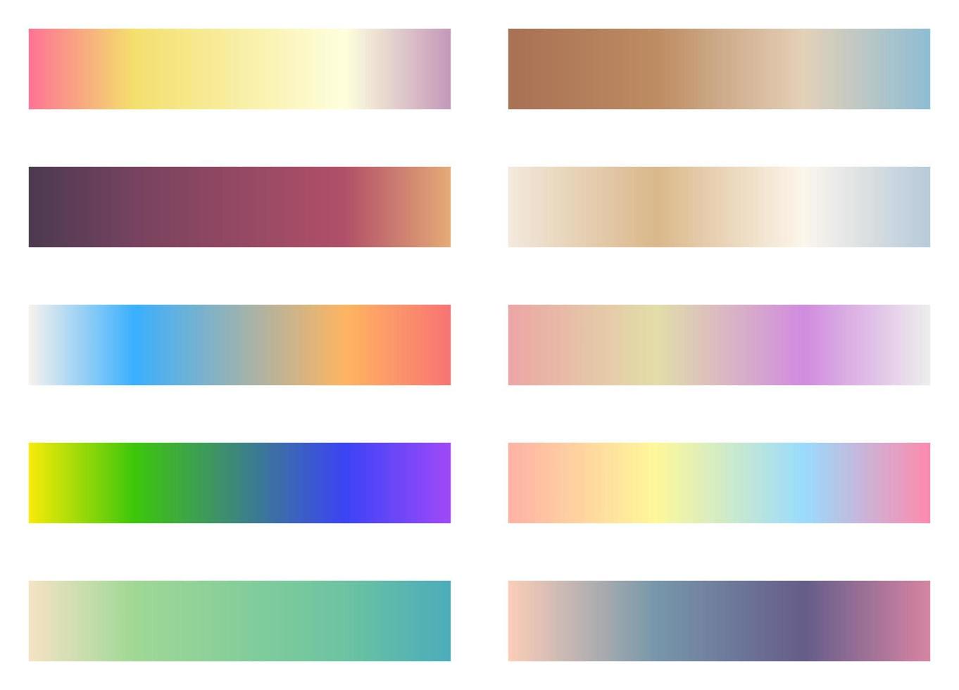 Modern color pallete. Popular Colors. Color Chart. Vector Eps 10. Gradient futuristic colors samples.