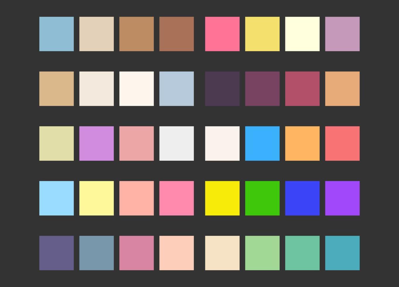 Modern color pallete. Popular Colors. Color Chart. Vector Eps 10. Gradient futuristic colors samples.