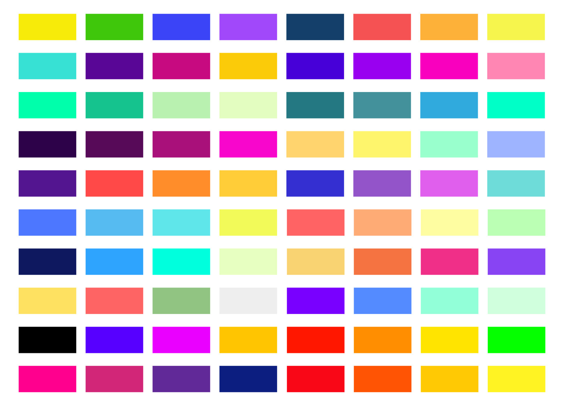 Modern color pallete. Popular Colors. Color Chart. Vector Eps 10