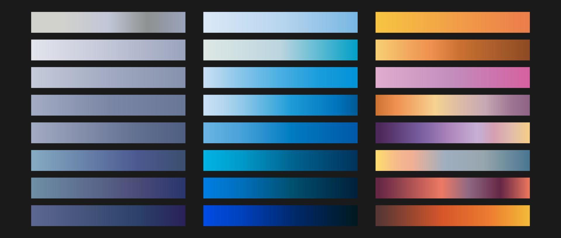 Modern color pallete. Popular Colors. Color Chart. Vector Eps 10. Gradient futuristic colors samples.