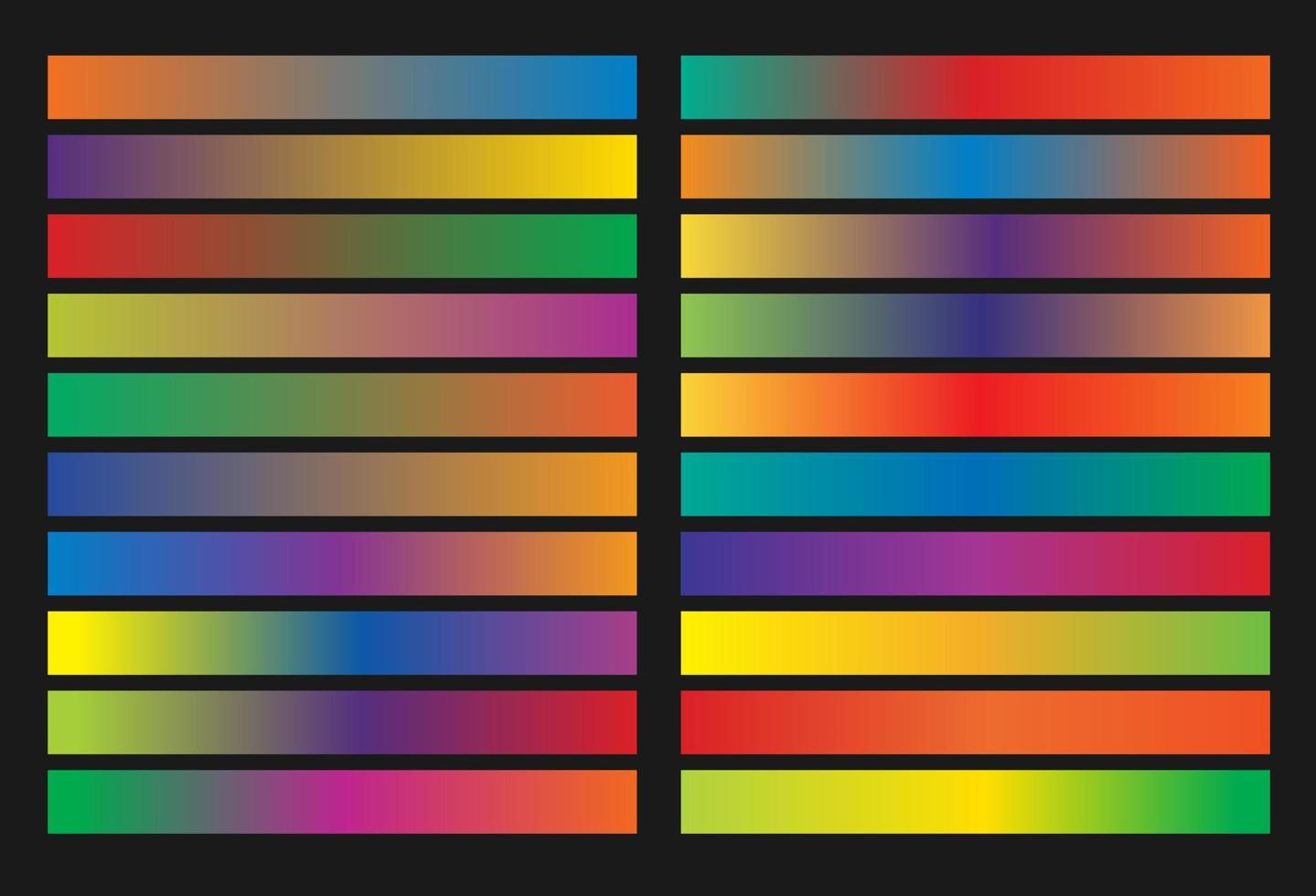 Modern color pallete. Popular Colors. Color Chart. Vector Eps 10. Gradient futuristic colors samples.