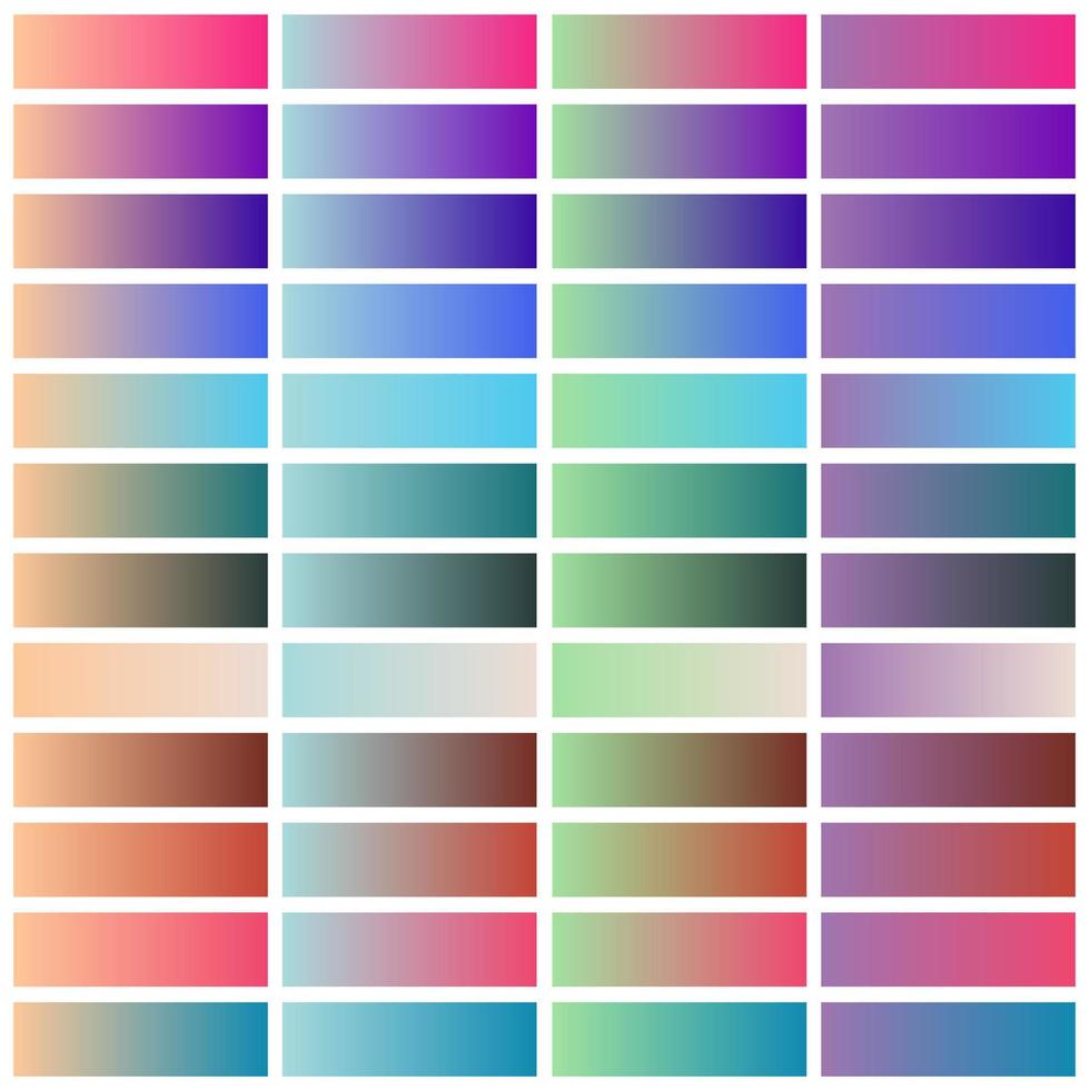 Modern color pallete. Popular Colors. Color Chart. Vector Eps 10. Gradient futuristic colors samples.