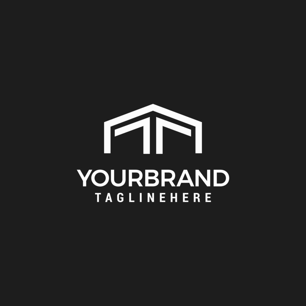 MT initial monogram logo for real estate with polygon style vector