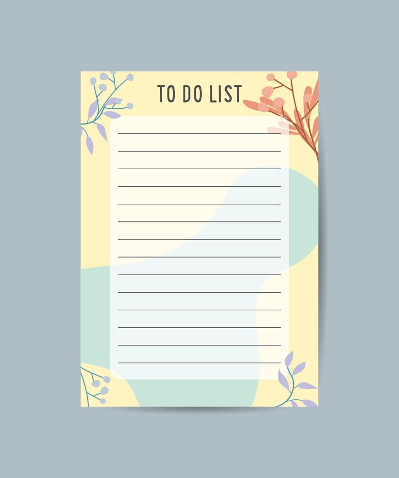 to-do list plan with flat design illustration. Templates for agendas, schedules, planners, notebooks, and more. vector