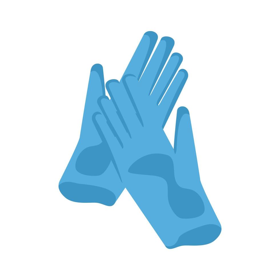 icono de guantes médicos azules. ilustración plana del icono de vector de guantes médicos azules