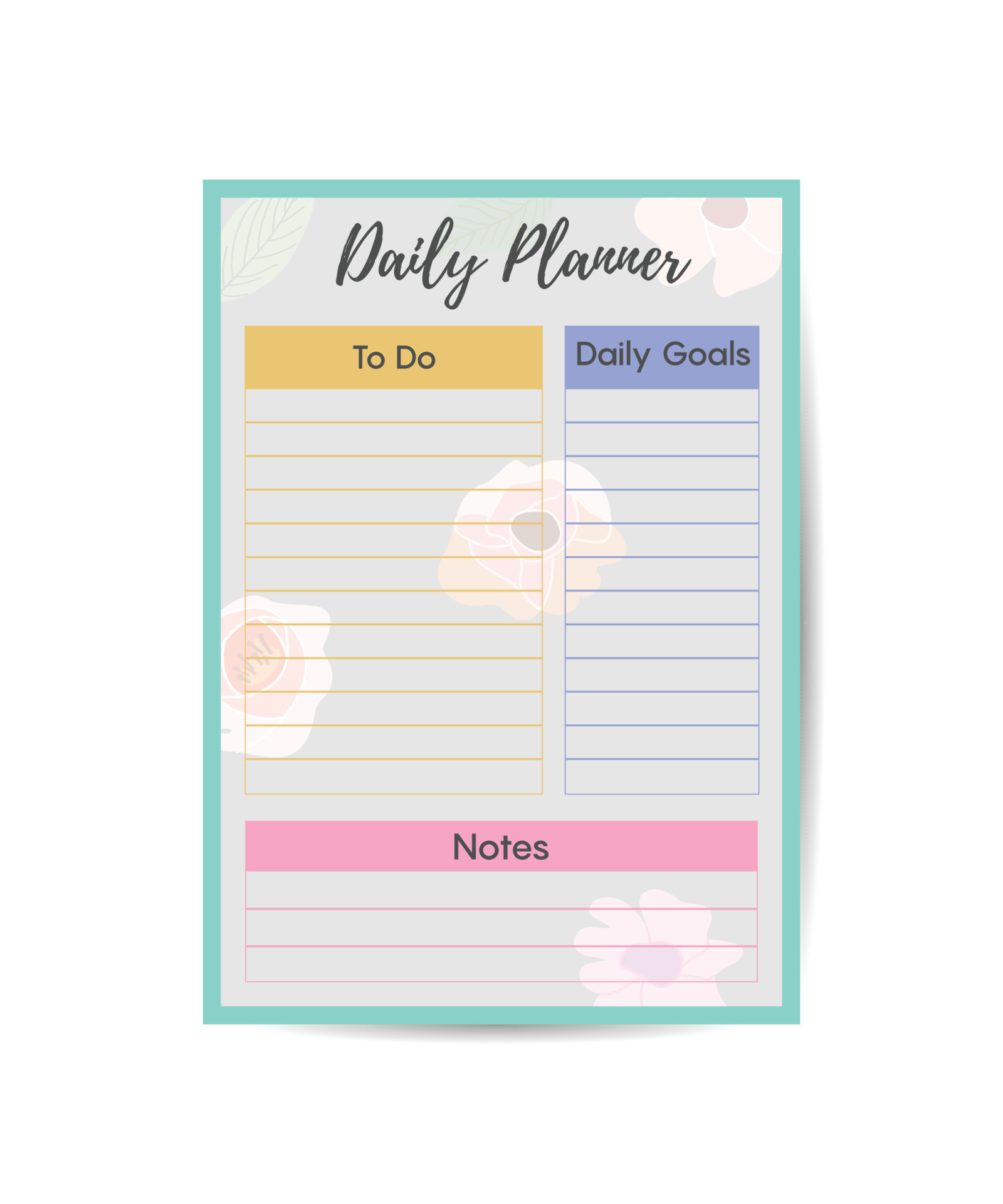 Set Of Minimalist Planners Daily Planner Template Cute And Simple 