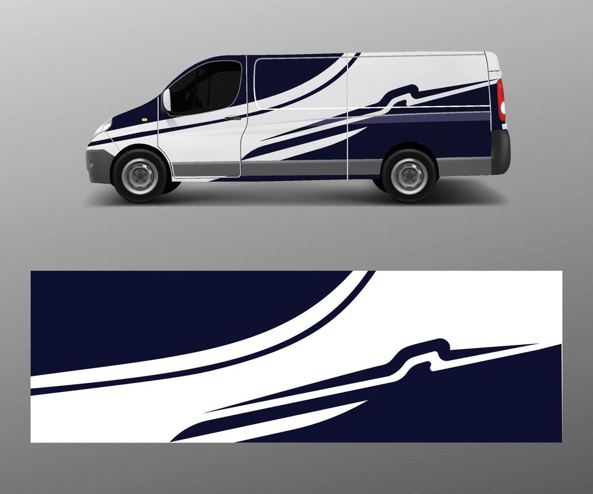 Van Wrap design template vector with wave shapes, decal, wrap, and Van Wrap design template vector with wave shapes, decal, wrap, and