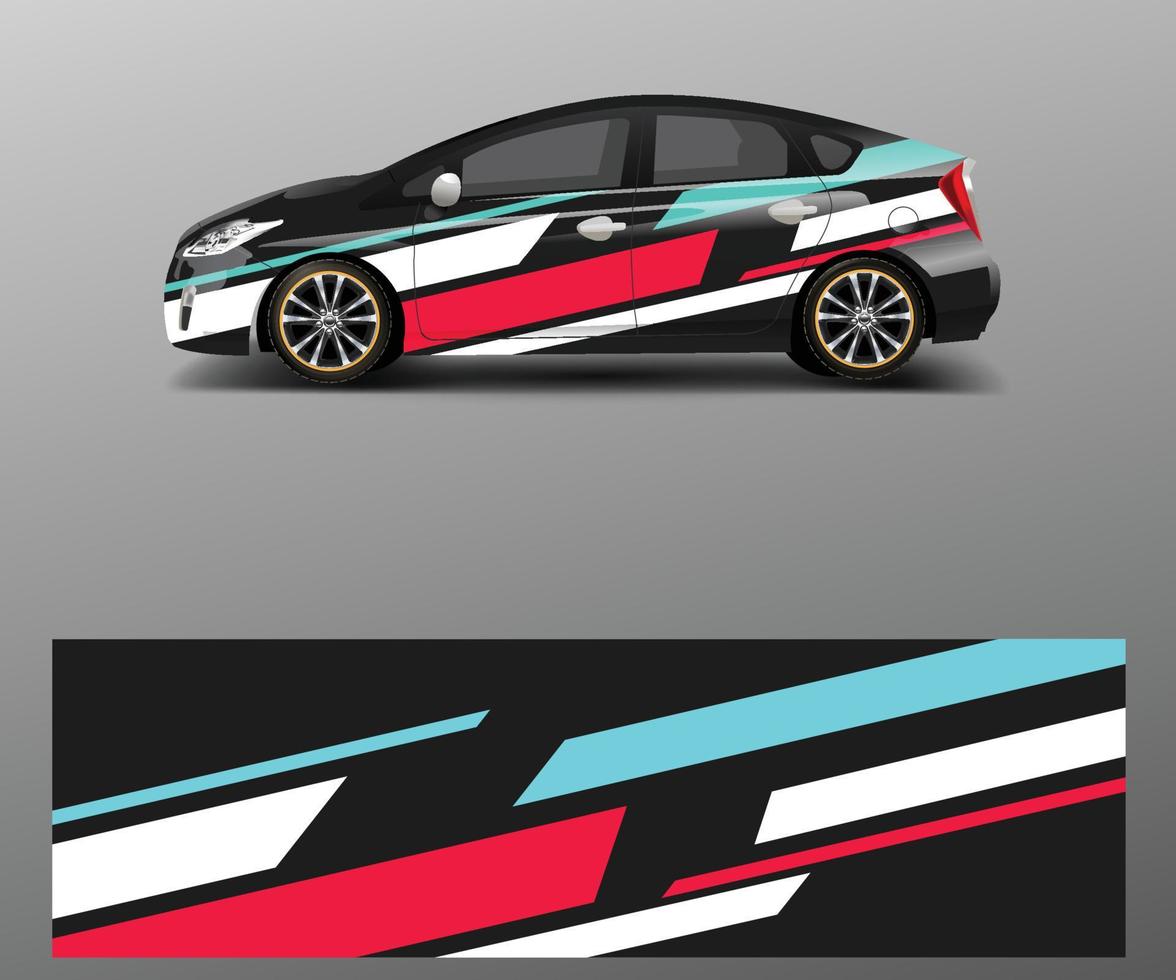 Car decal vector, graphic abstract racing designs for vehicle Sticker vinyl wrap vector