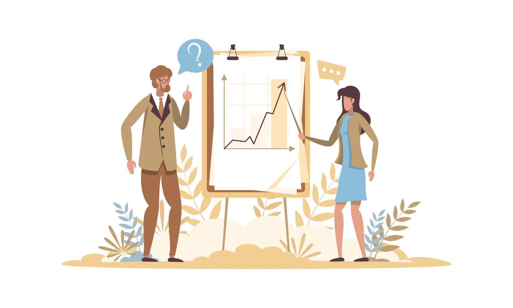 Presentation of the sales strategy. Sales growth concept illustration. vector